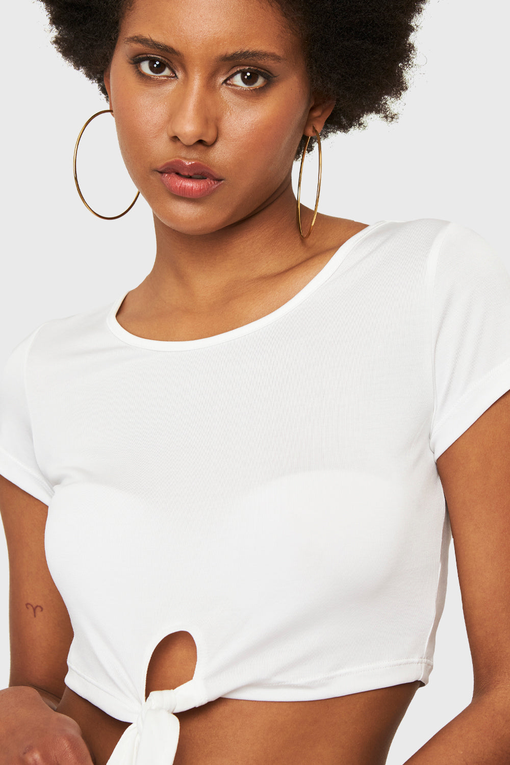 Crop Top Nudo Blanco
