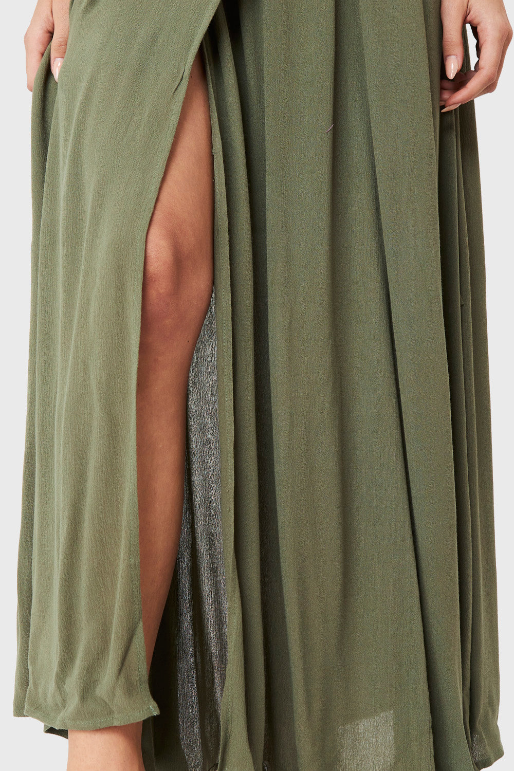 Vestido Largo Envolvente Oliva