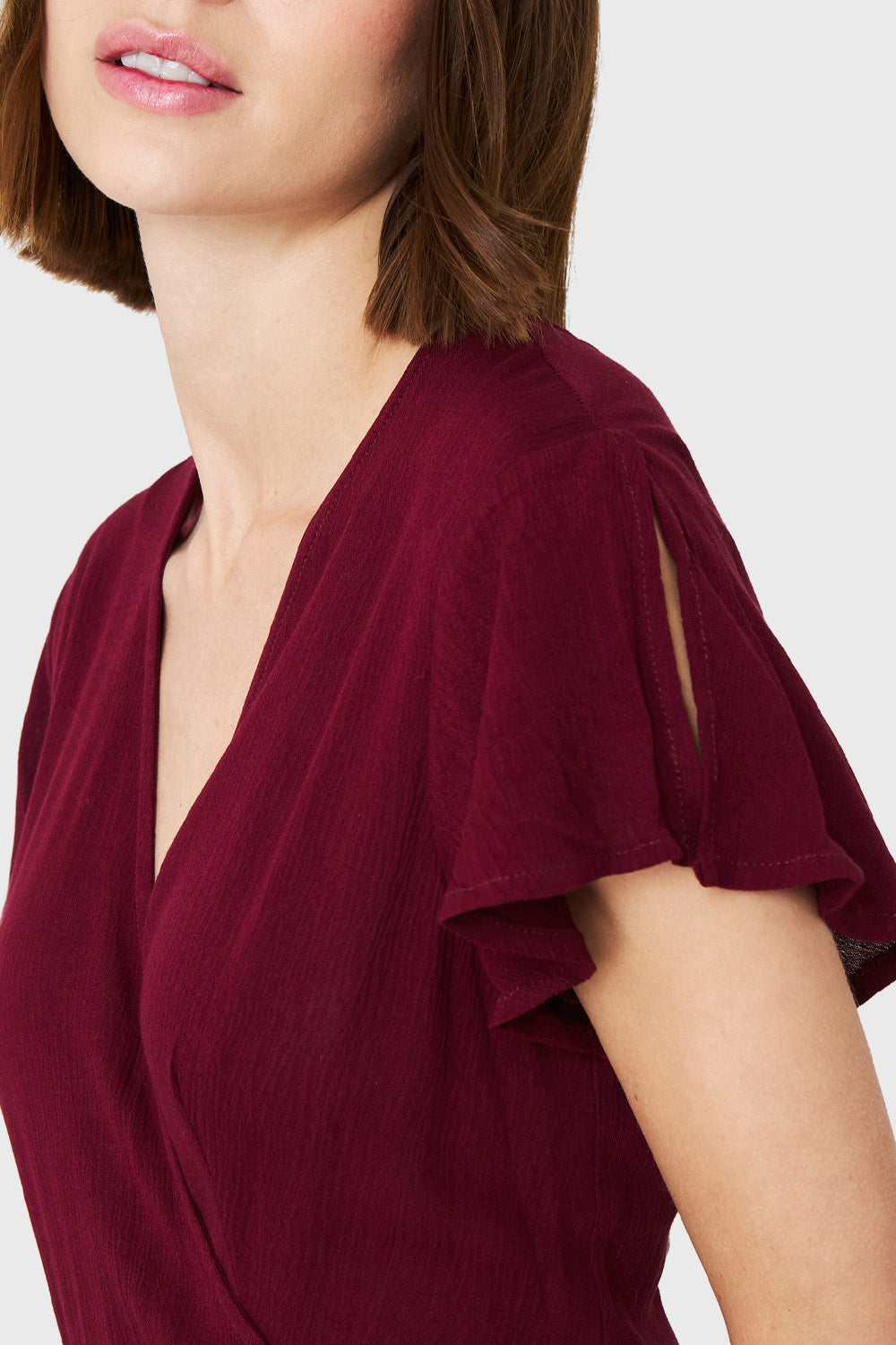 Vestido Largo Envolvente Burdeo