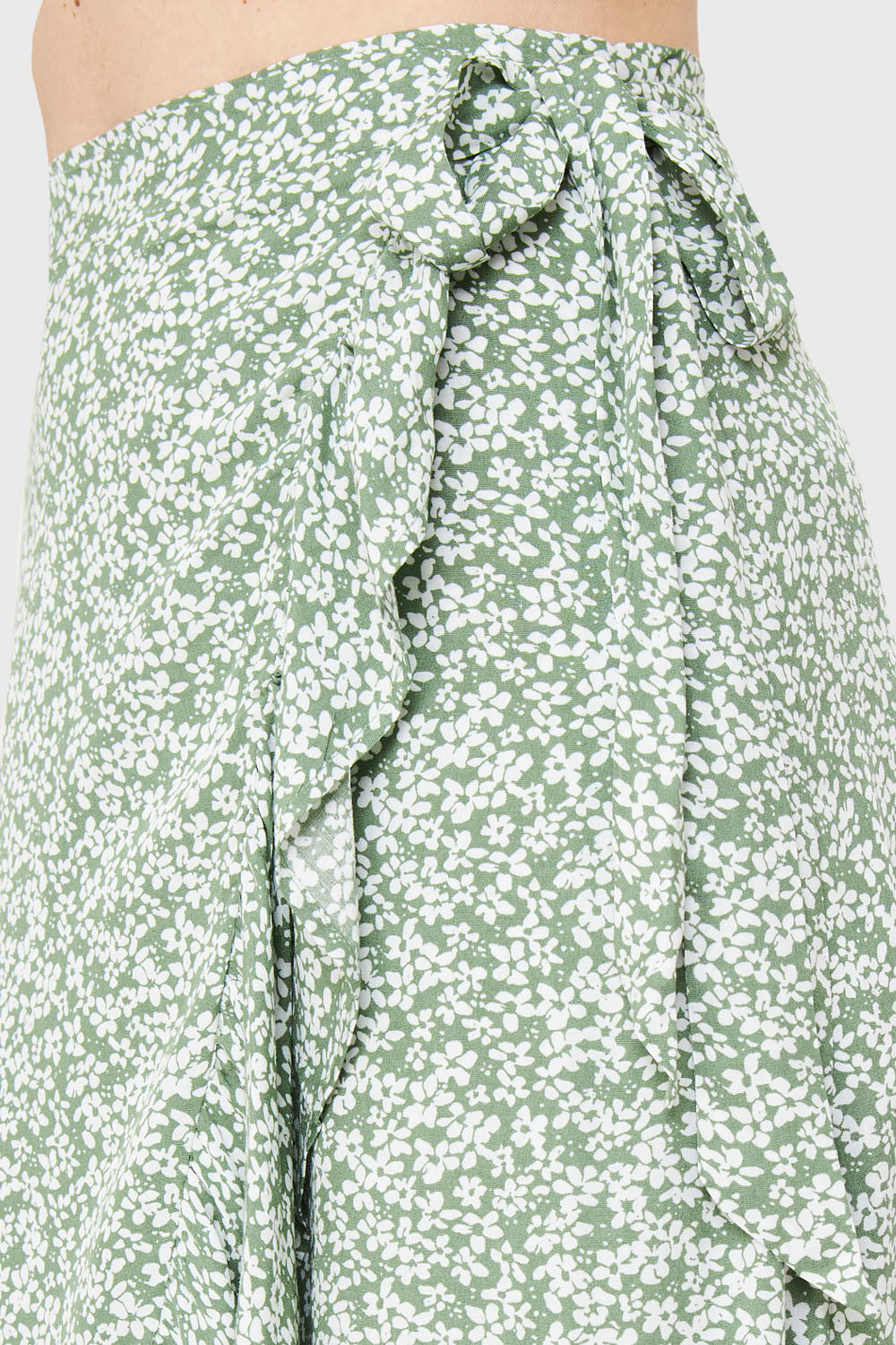 Falda Floreada Verde