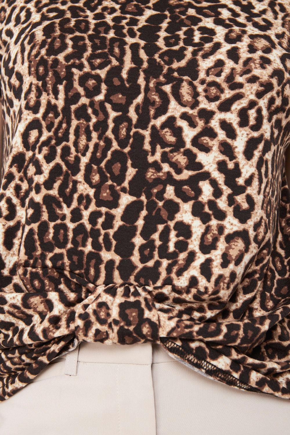 Polera Nudo Animal Print Café