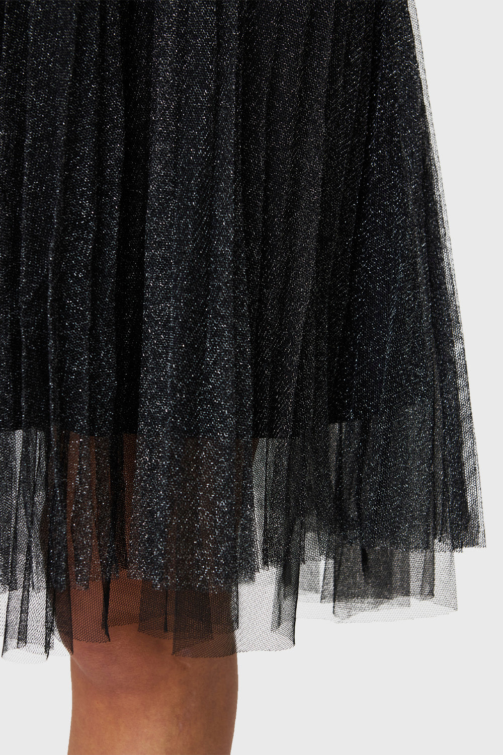 Falda Tul Brillos Negro
