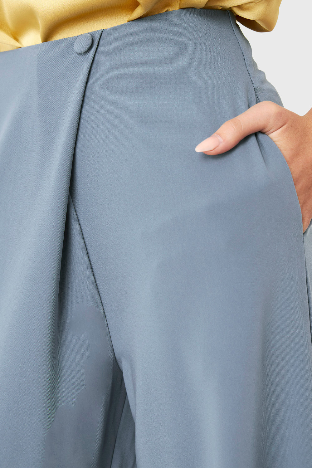 Pantalón Palazzo Botón Celeste