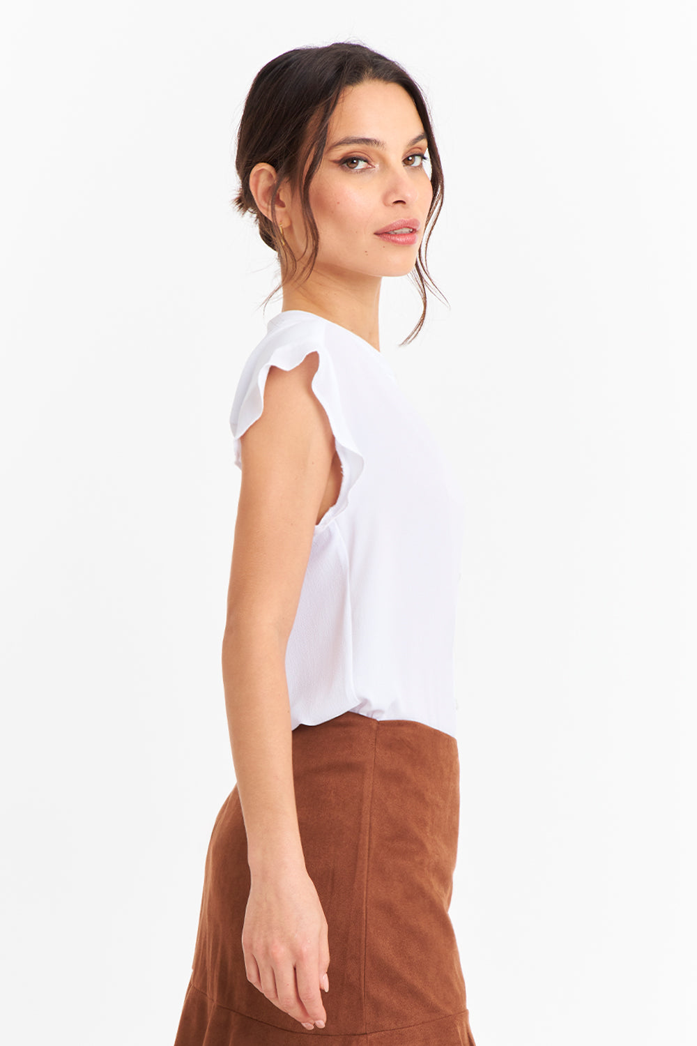 Blusa Cuello Mao Botones Blanco
