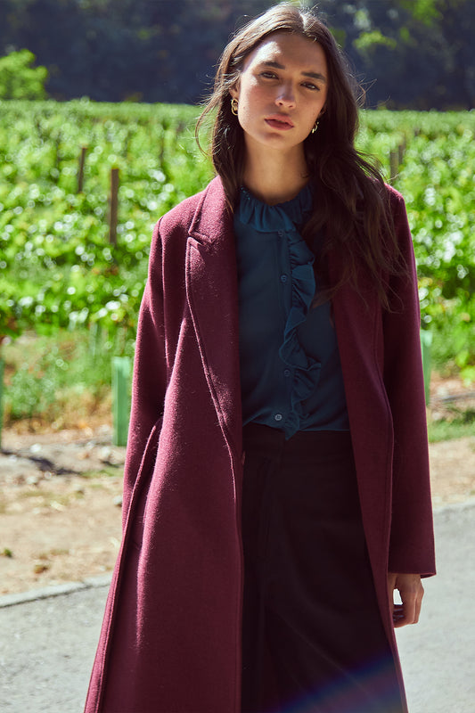 Blusa Corbatín y Vuelos Verde Azulado