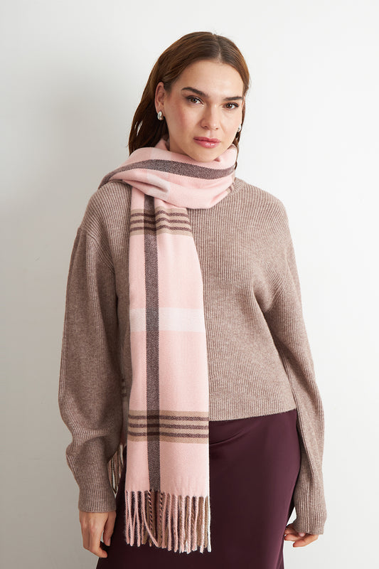 Bufanda Cuadrillé Grande Rosado