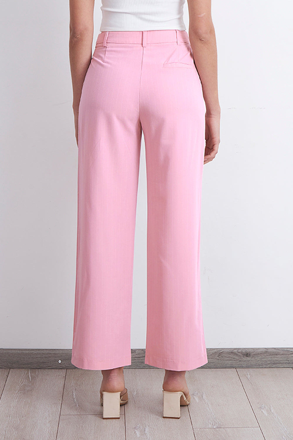 Pantalón de Pierna Recta Raya Diplomática Rosado