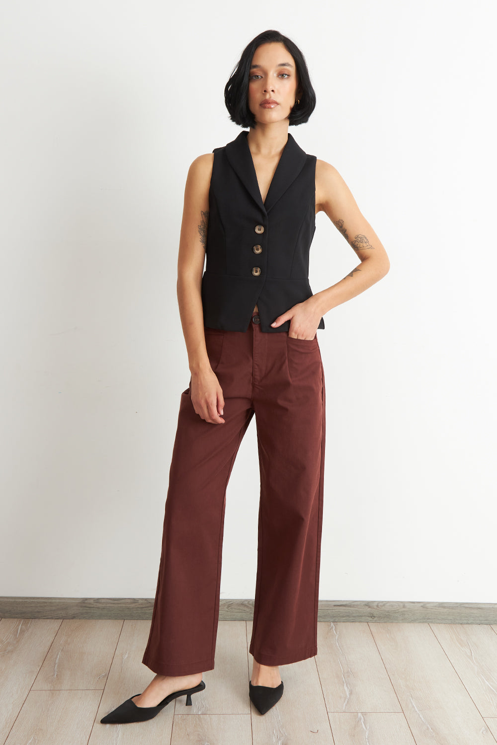 Jeans Corte Recto Café