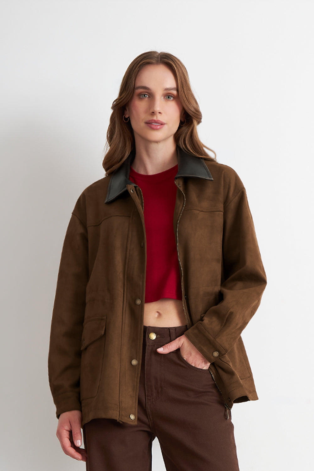 Chaqueta Tipo Barbour Café