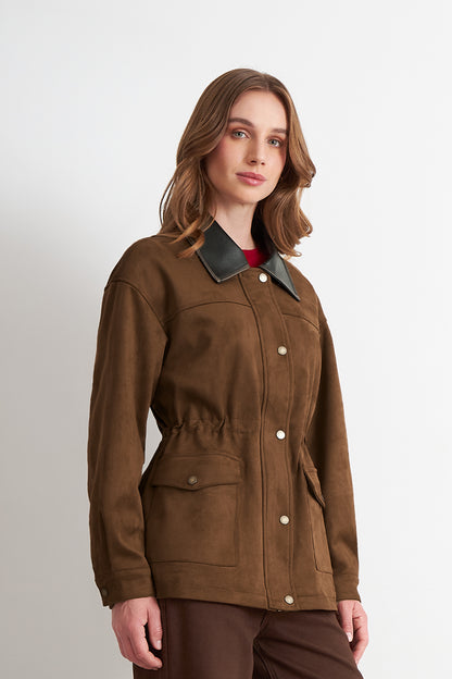 Chaqueta Tipo Barbour Café