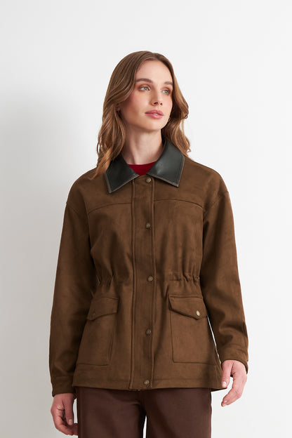 Chaqueta Tipo Barbour Café