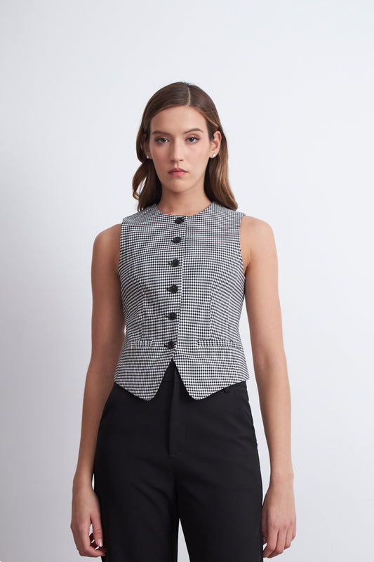 Gilet Vichy Negro
