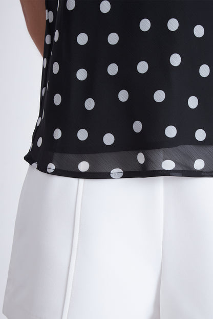 Blusa Halter Lunares Negro