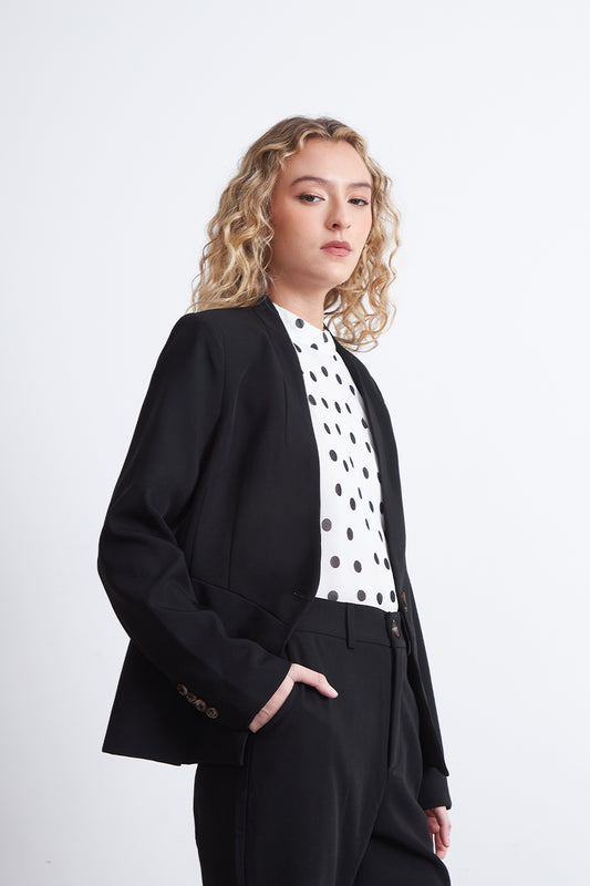 Blazer Básico Sastrero Negro
