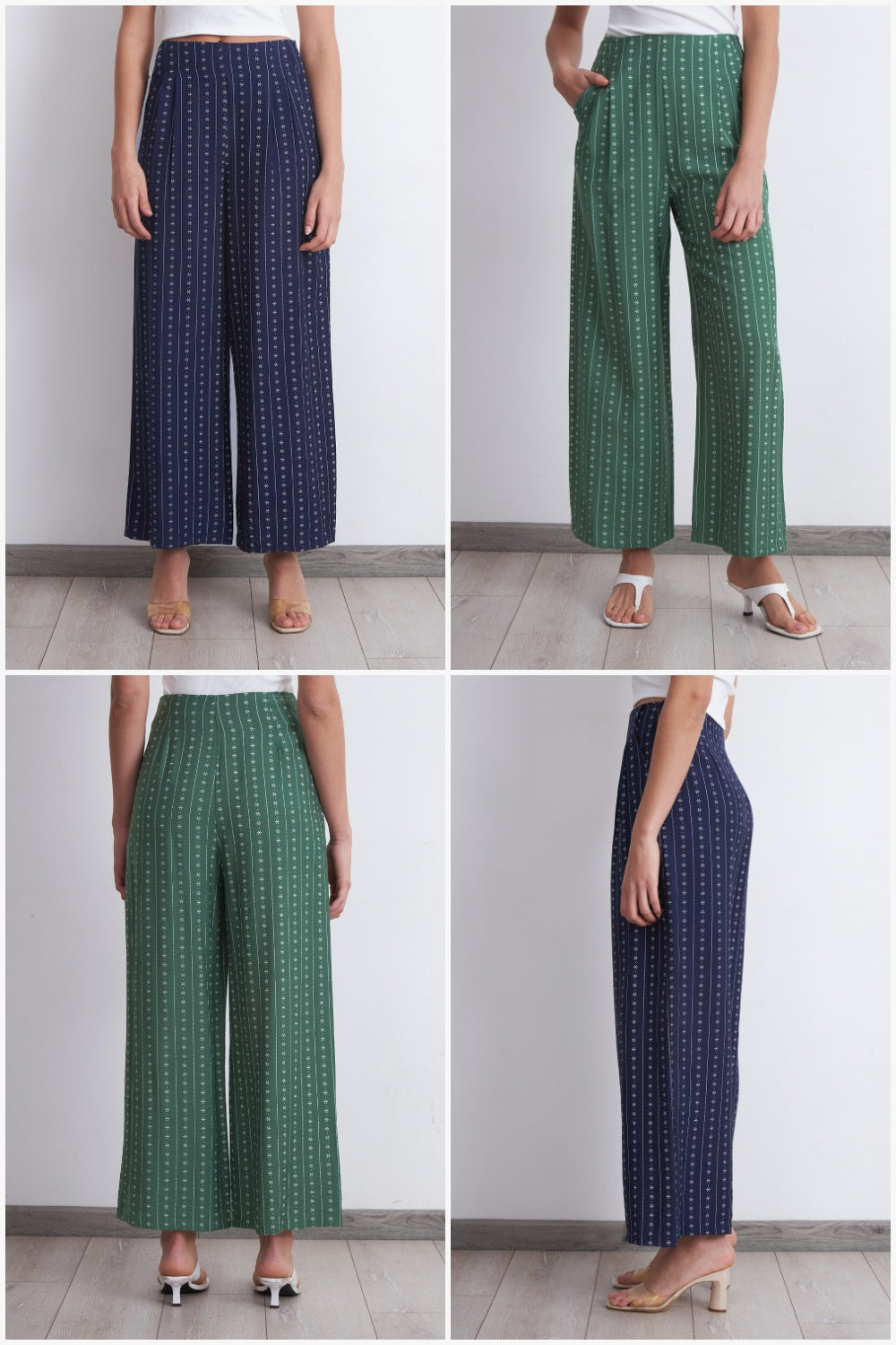 Pantalón Patrón Floral Verde