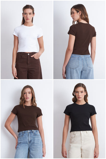 Polera Manga Corta Básica Negro