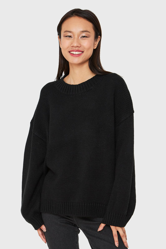 Sweater Básico Holgado Negro
