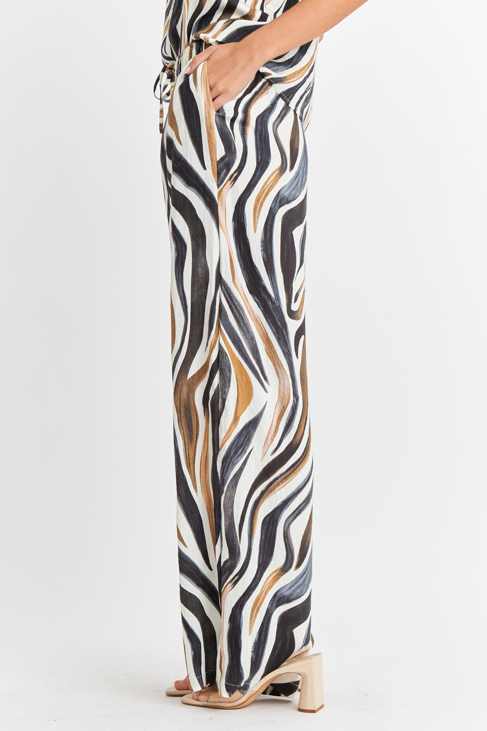 Pantalón Estampado Cebra Café