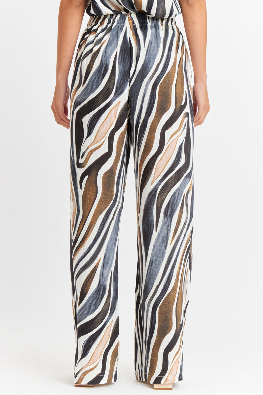 Pantalón Estampado Cebra Café