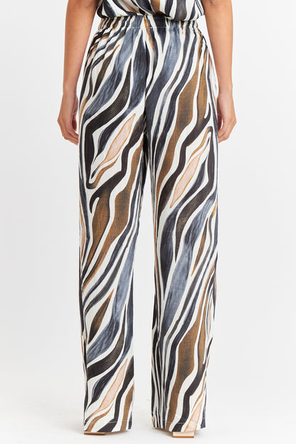 Pantalón Estampado Cebra Café