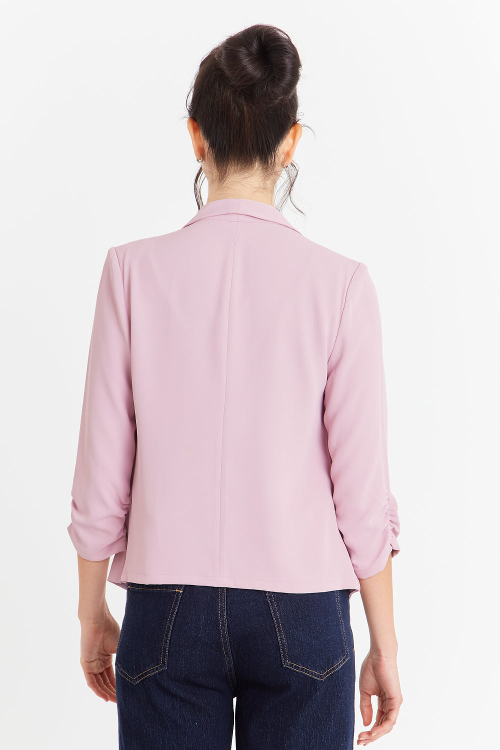 Blazer Manga Detalle DrapeadoRosado