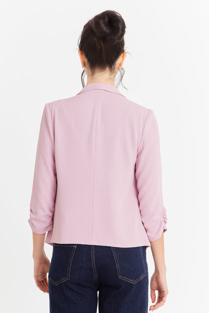 Blazer Manga Detalle DrapeadoRosado