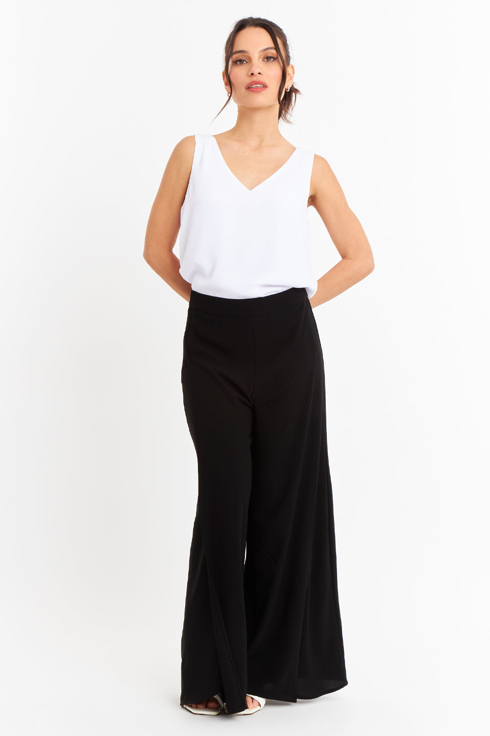 Blusa Básica Escote en V Blanco