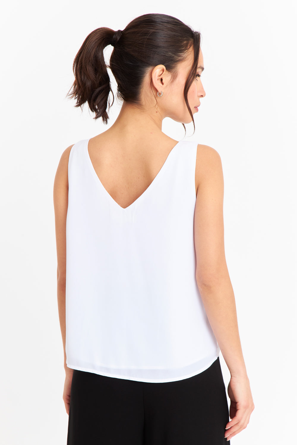 Blusa Básica Escote en V Blanco