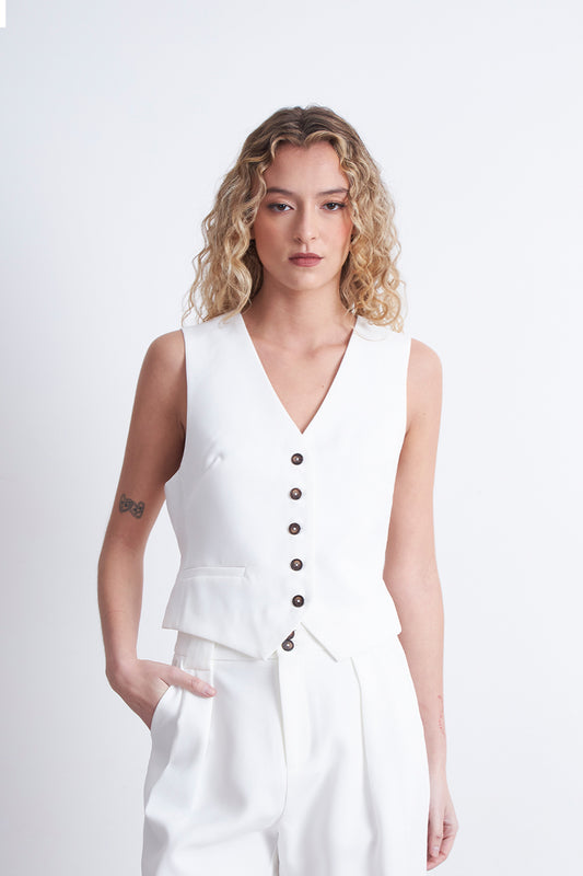 Gilet Básico Ajustable Blanco