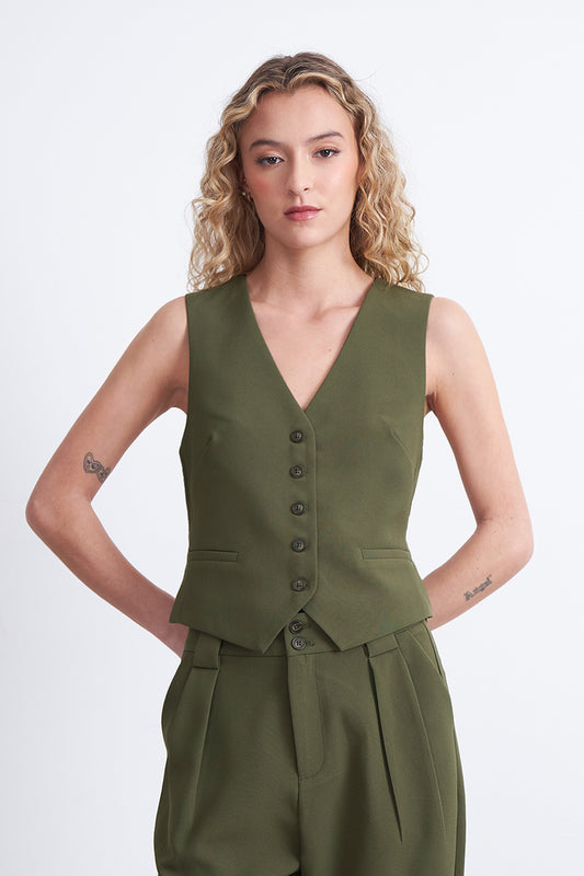 Gilet Básico Ajustable Oliva