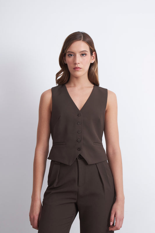 Gilet Básico Ajustable Mocca