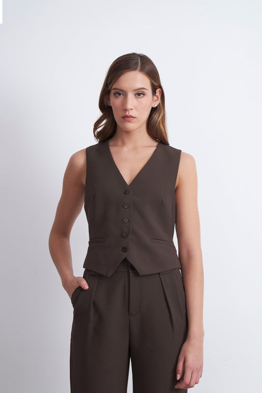 Gilet Básico Ajustable Mocca
