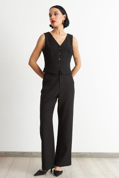 Gilet 4 Botones Negro