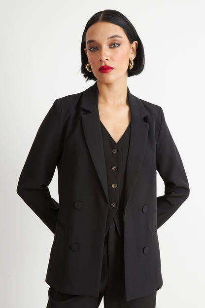 Blazer Básico de Tope Negro