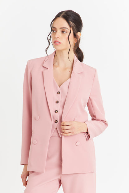 Blazer Básico de Tope Rosado Nicopoly