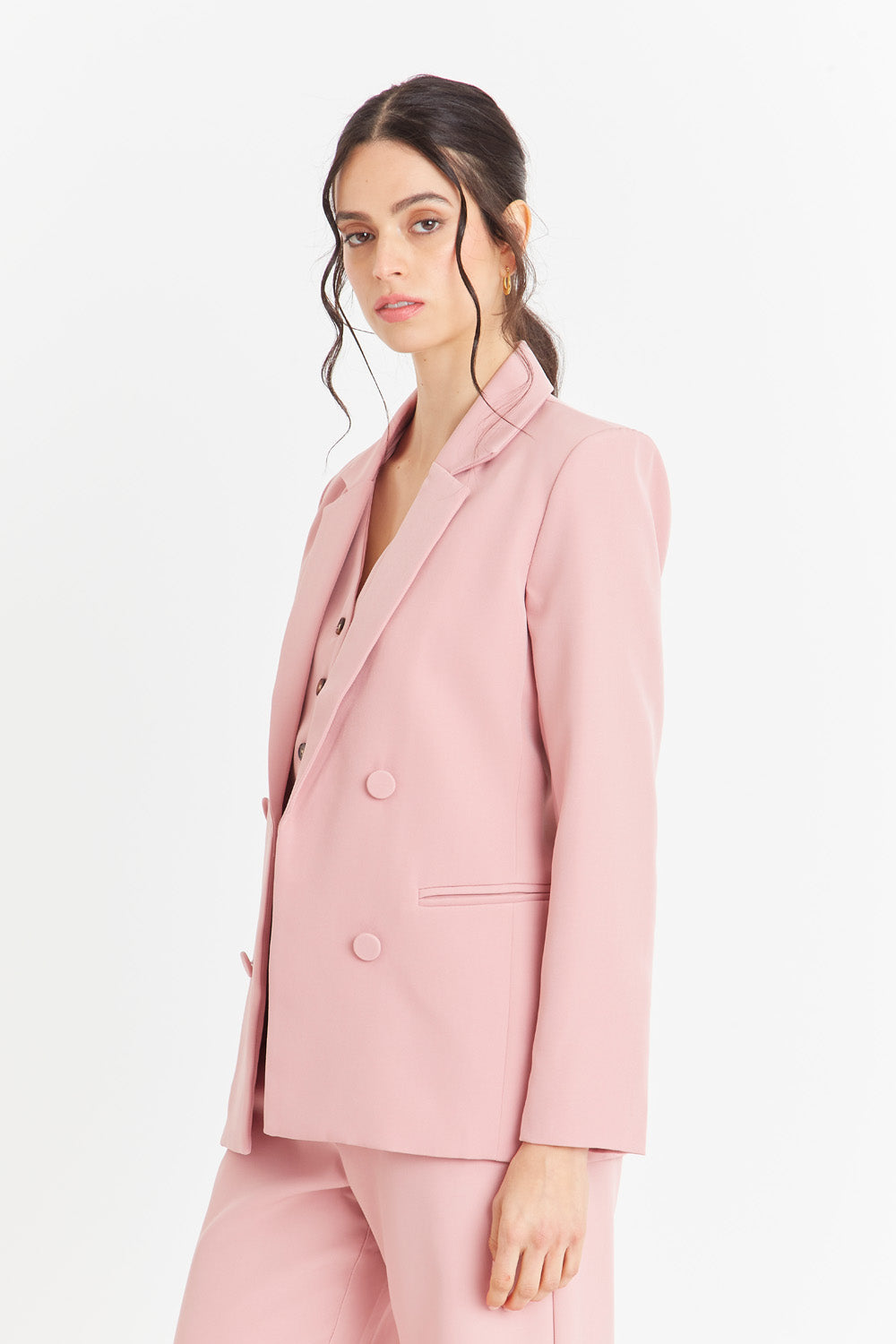 Blazer Básico de Tope Rosado Nicopoly