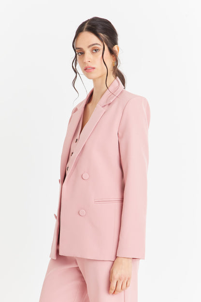 Blazer Básico de Tope Rosado Nicopoly