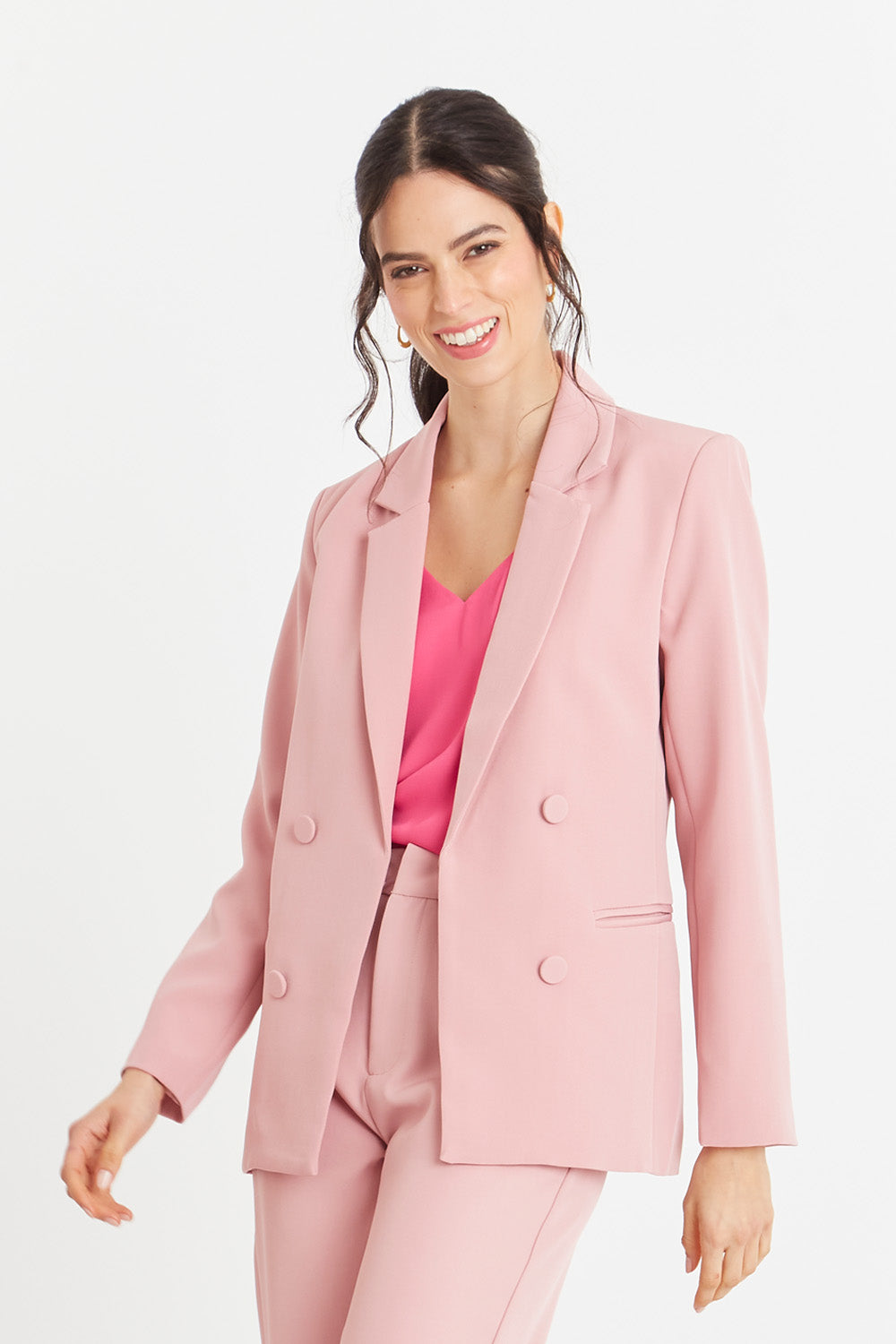 Blazer Básico de Tope Rosado Nicopoly