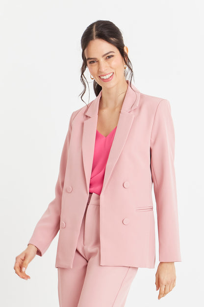 Blazer Básico de Tope Rosado Nicopoly