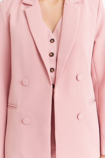 Blazer Básico de Tope Rosado Nicopoly