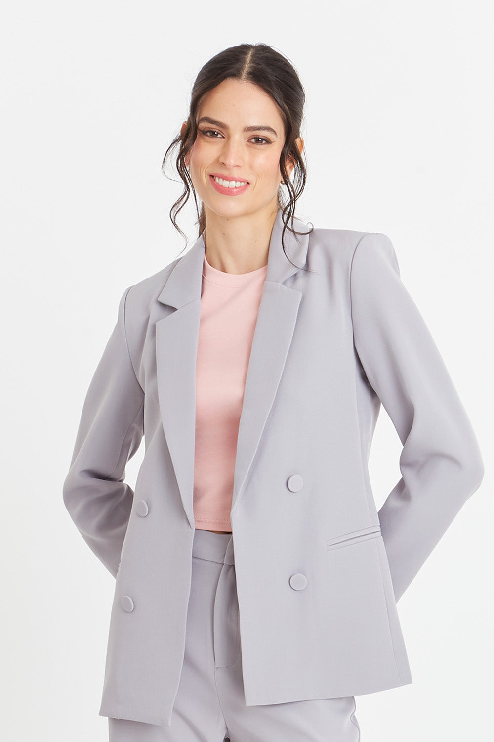 Blazer Básico de Tope Gris Nicopoly