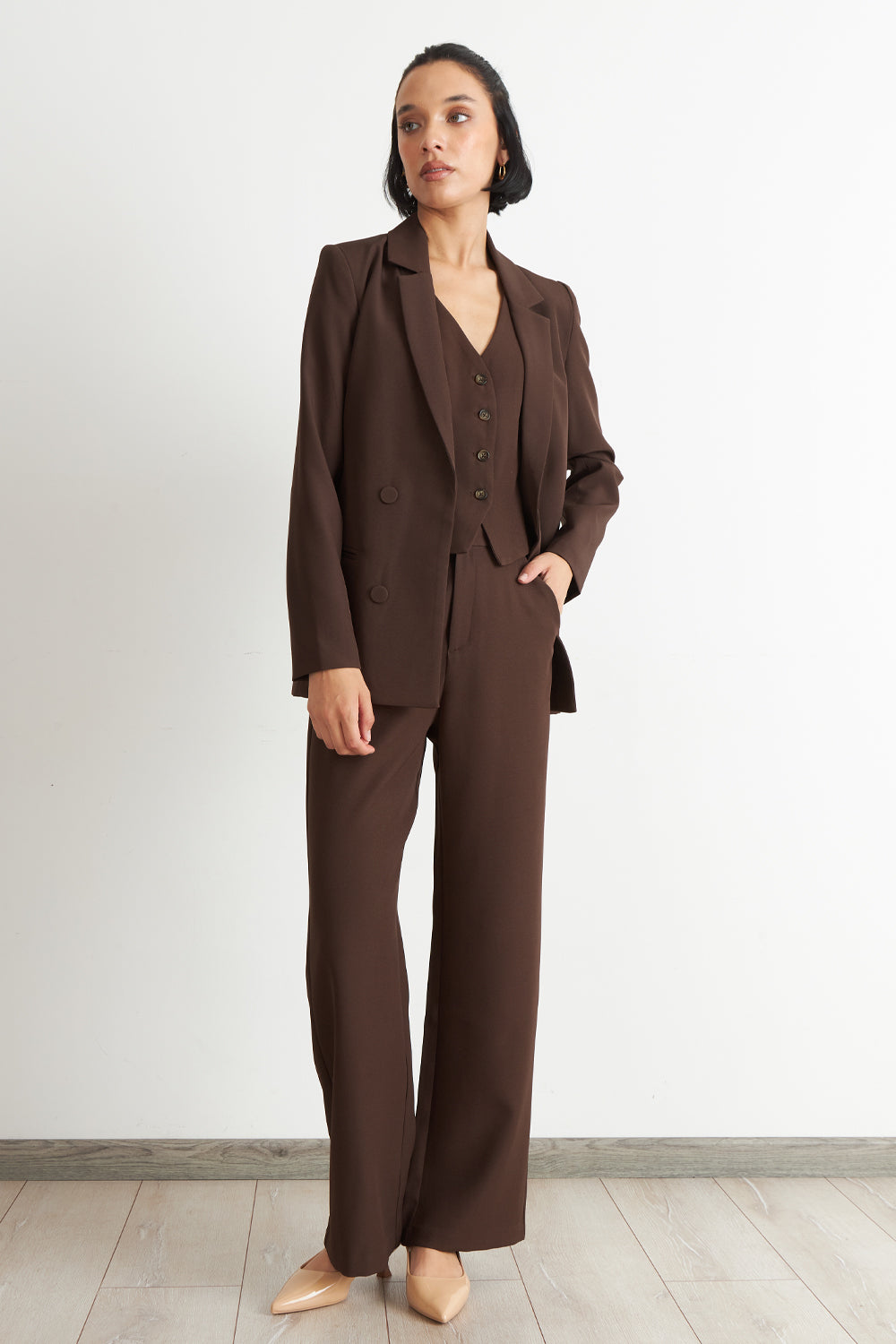 Blazer Básico de Tope Café