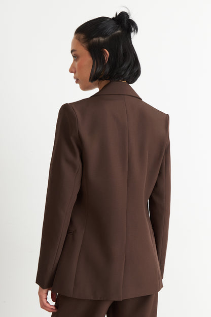 Blazer Básico de Tope Café
