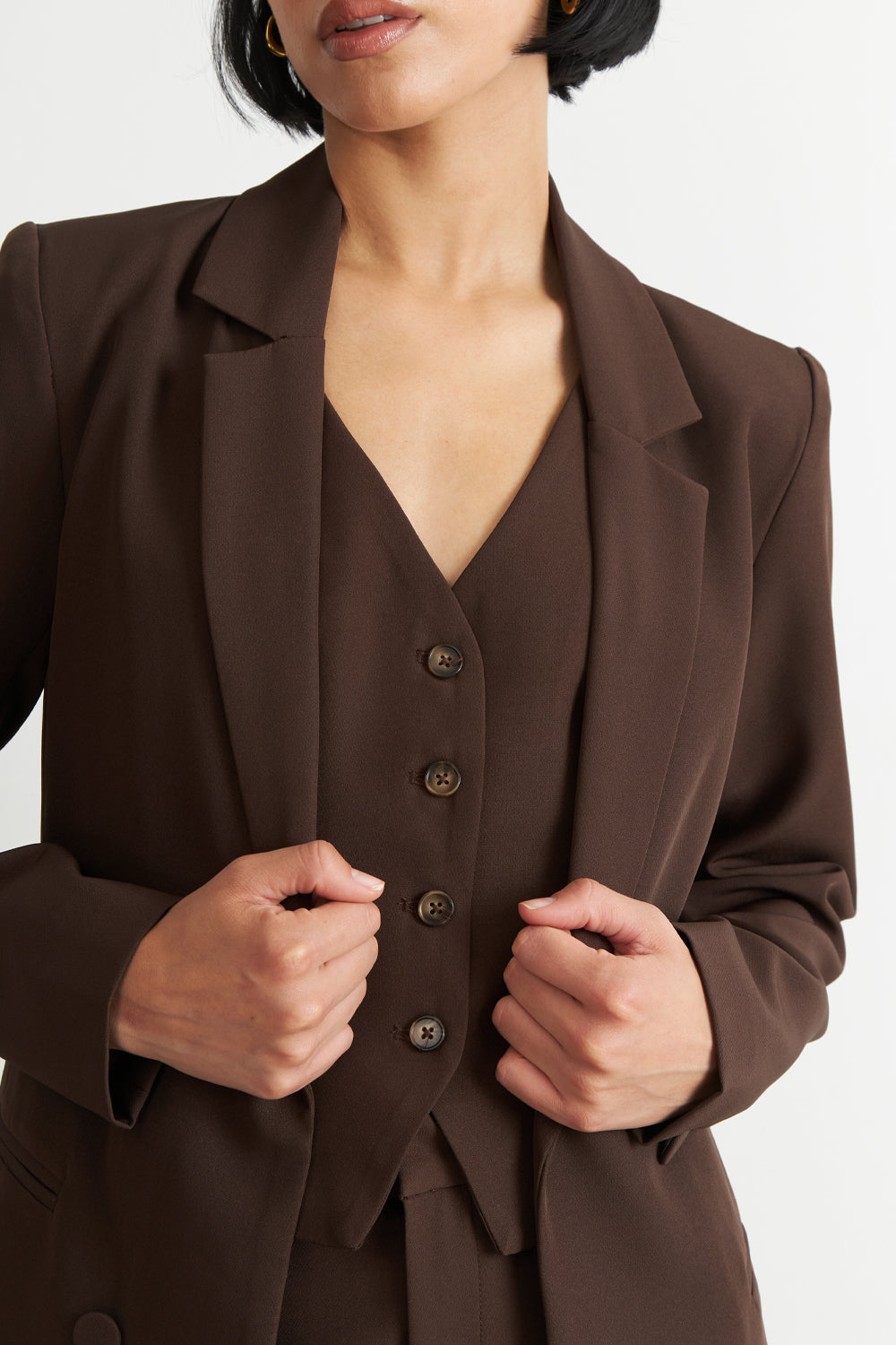 Blazer Básico de Tope Café