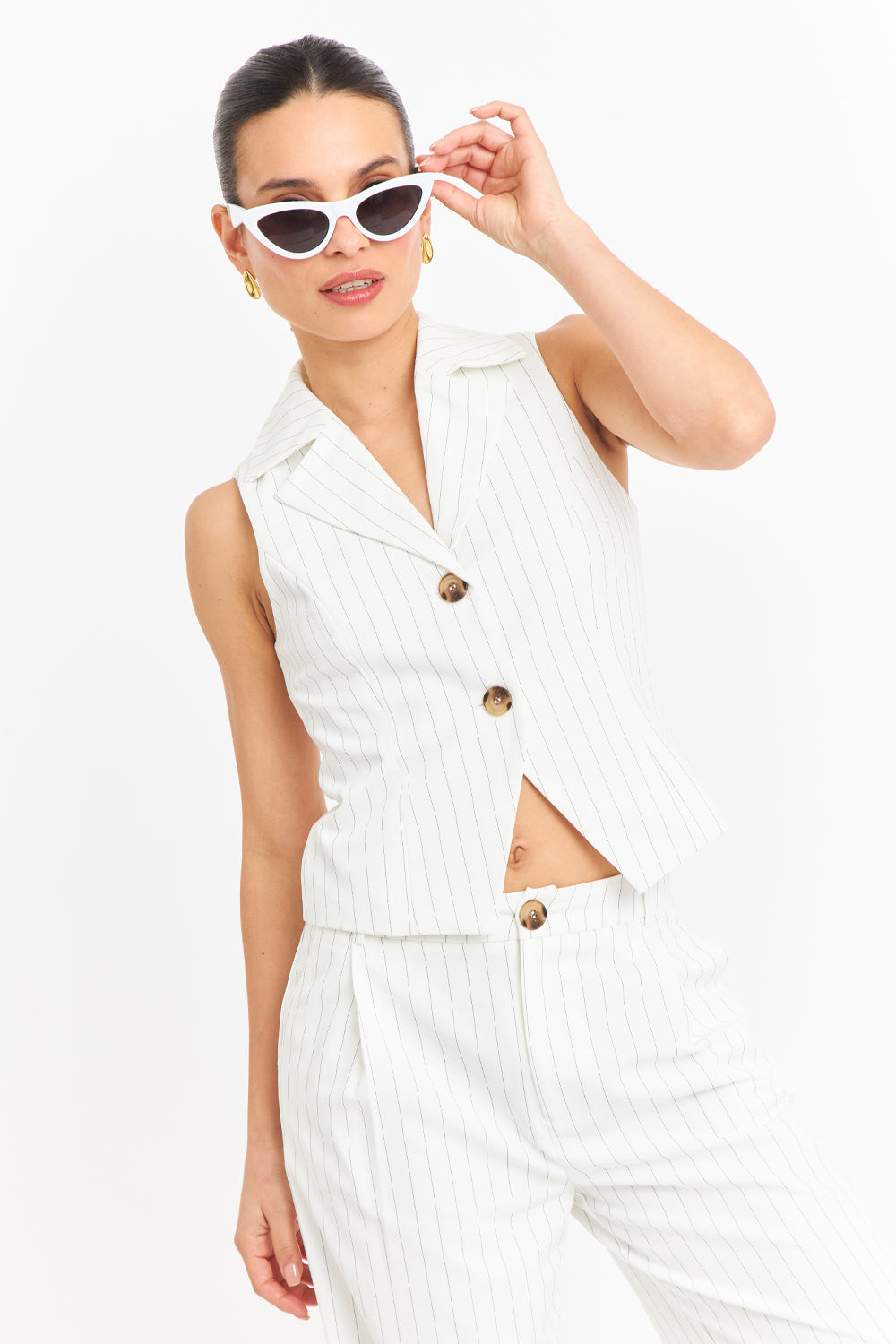 Gilet Rayas Diplomáticas Blanco