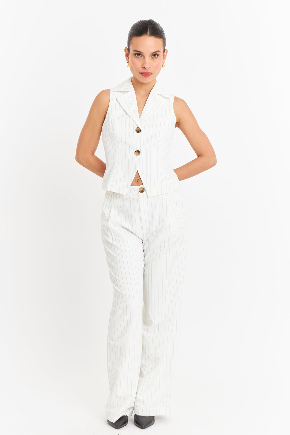 Gilet Rayas Diplomáticas Blanco