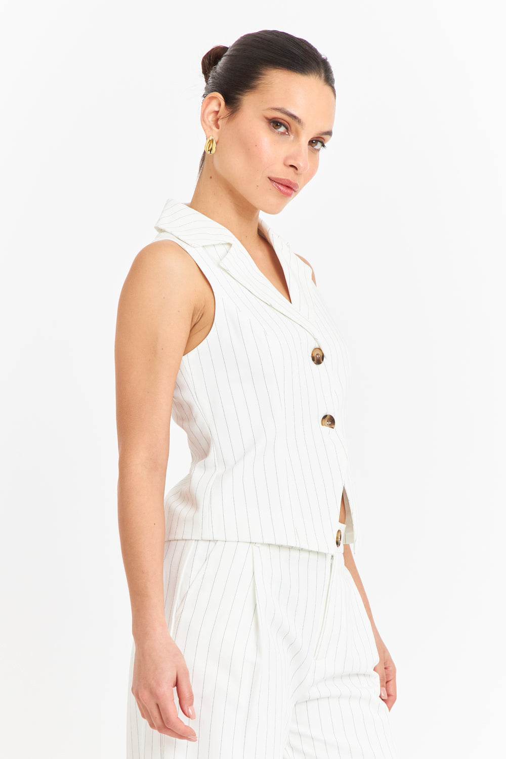 Gilet Rayas Diplomáticas Blanco