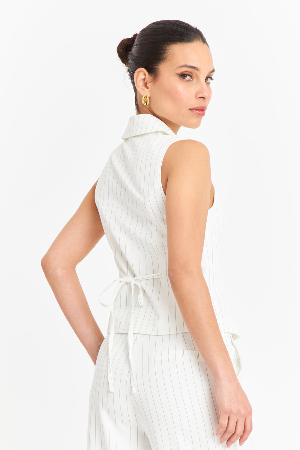 Gilet Rayas Diplomáticas Blanco