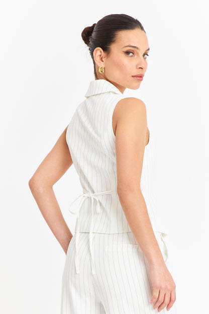 Gilet Rayas Diplomáticas Blanco