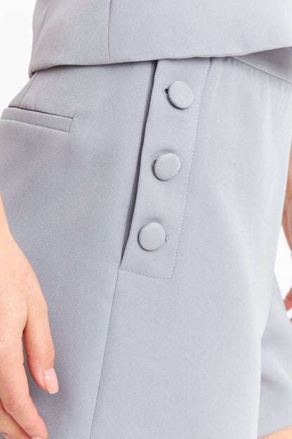 Short con Botones Delanteros Gris